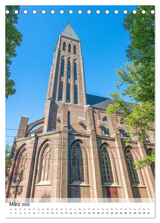 Produktbild: Kirchen in D&uuml;sseldorf (Tischkalender 2026 DIN A5 hoch), CALVENDO Monatskalender
