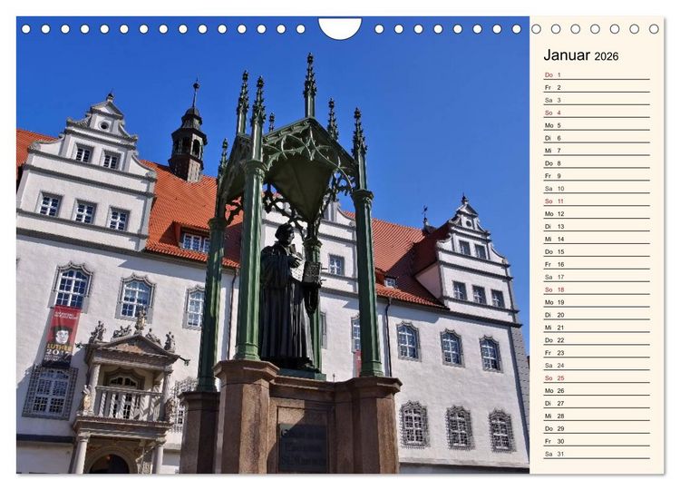 Produktbild: Lutherstadt Wittenberg - Stadt der Reformation (Wandkalender 2026 DIN A4 quer), CALVENDO Monatskalender