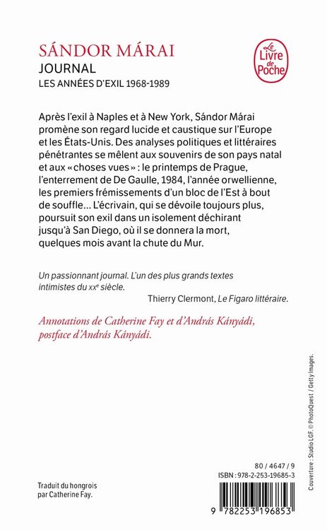 Produktbild: Journal. Les ann&eacute;es d'exil : 1968-1989