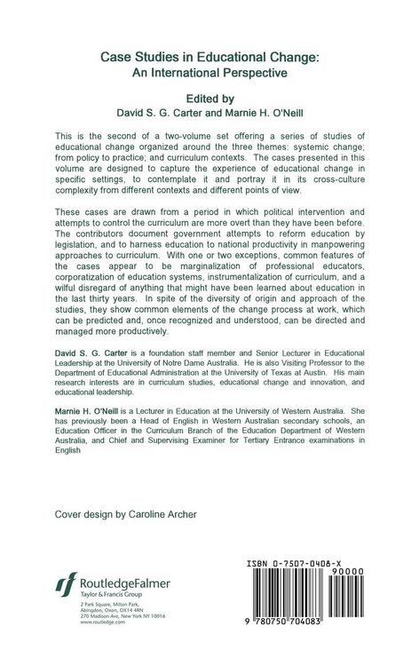Produktbild: Case Studies In Educational Change