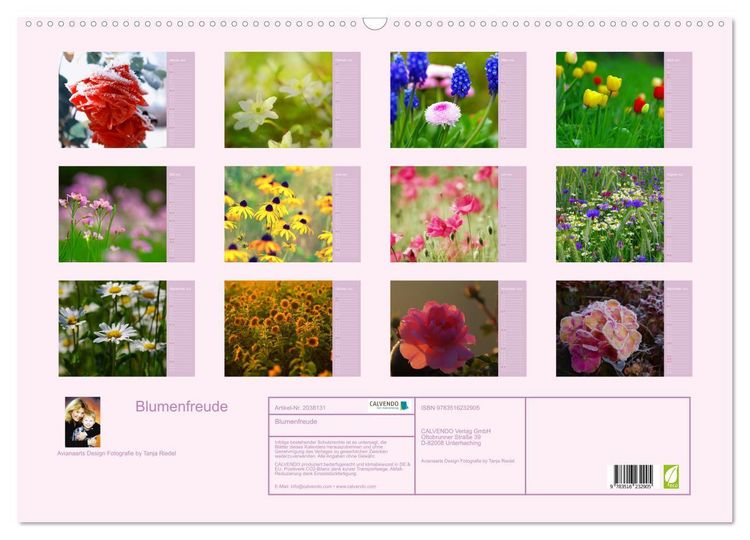 Produktbild: Blumenfreude (Wandkalender 2026 DIN A2 quer), CALVENDO Monatskalender