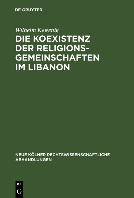 Produktbild: Die Koexistenz der Religionsgemeinschaften im Libanon