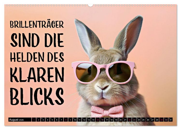 Produktbild: BRILLEN - coole Spr&uuml;che (Wandkalender 2026 DIN A2 quer), CALVENDO Monatskalender