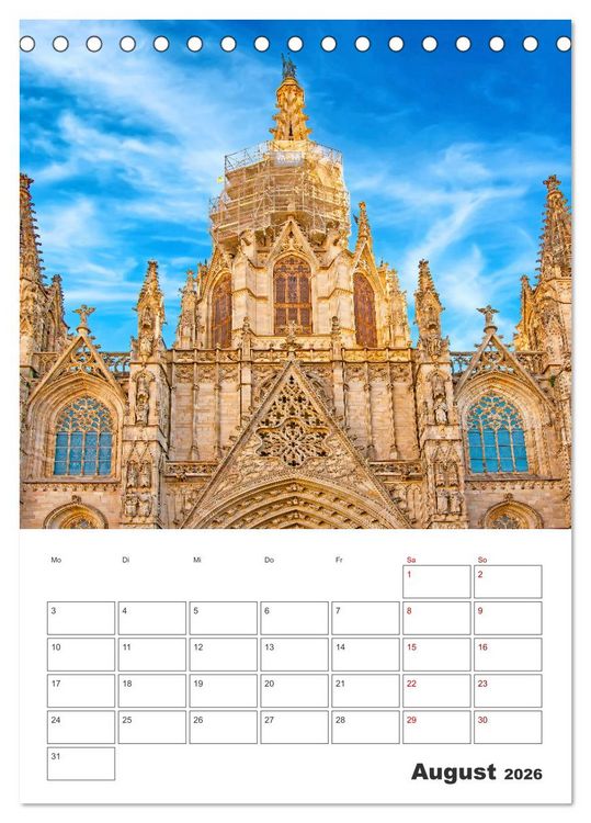Produktbild: Barcelona - Urlaubsplaner (Tischkalender 2026 DIN A5 hoch), CALVENDO Monatskalender