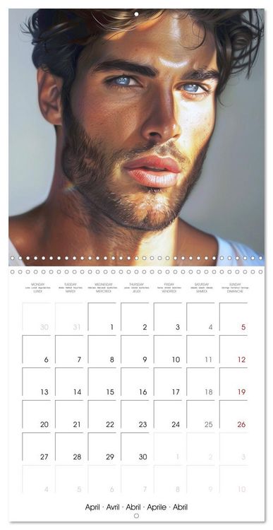 Produktbild: Sous le charme d'hommes sensuels (Calendrier mural carr&eacute; 2026 30x30 cm) Calendrier double avec une page pour vos prises de notes