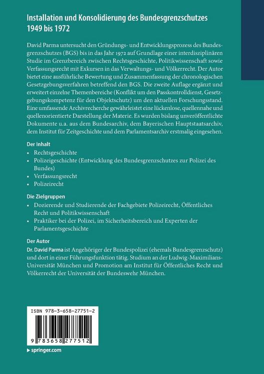 Produktbild: Installation und Konsolidierung des Bundesgrenzschutzes 1949 bis 1972