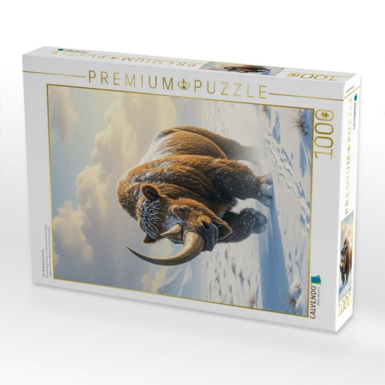 Produktbild: CALVENDO Puzzle Das Wollnashorn im Eis | 1000 Teile Lege-Gr&ouml;&szlig;e 64x48cm Foto-Puzzle f&uuml;r gl&uuml;ckliche Stunden