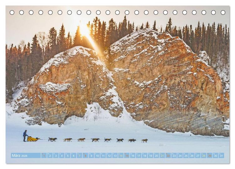 Produktbild: Schlittenhunderennen: Rasantes Schneetreiben (Tischkalender 2026 DIN A5 quer), CALVENDO Monatskalender