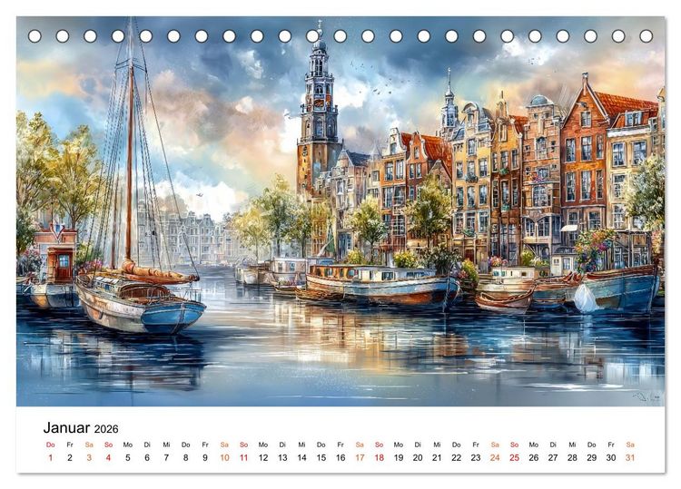 Produktbild: Stadtpoesie in sanften Farben (Tischkalender 2026 DIN A5 quer), CALVENDO Monatskalender
