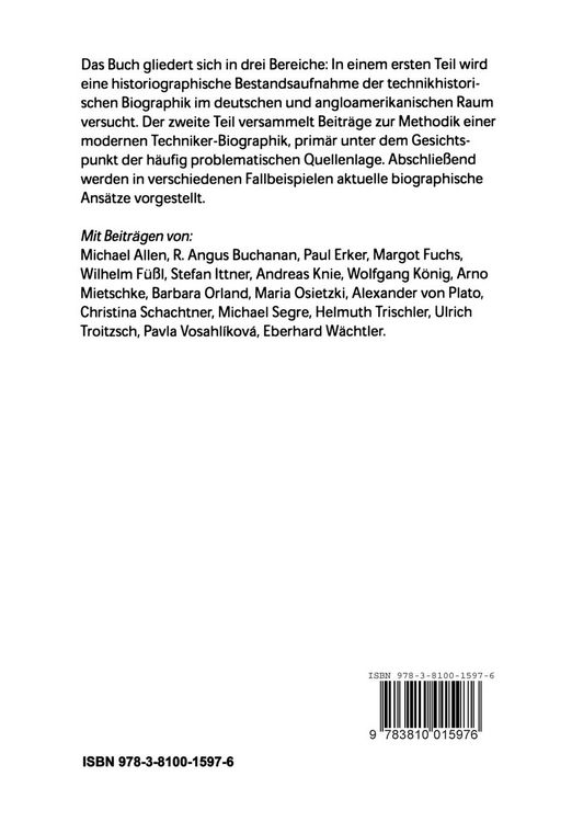 Produktbild: Biographie und Technikgeschichte