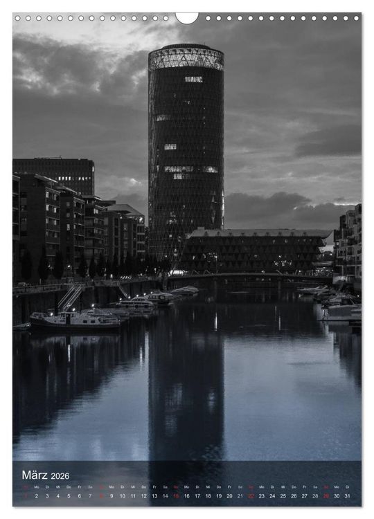 Produktbild: Frankfurt monochrom (Wandkalender 2026 DIN A3 hoch), CALVENDO Monatskalender