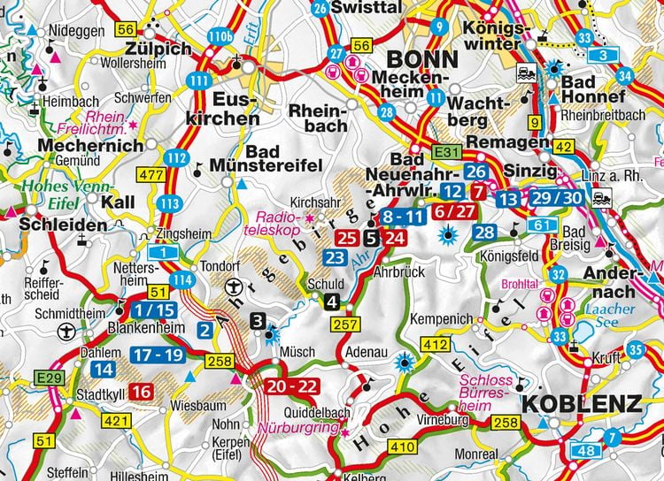 Produktbild: KOMPASS Wanderf&uuml;hrer Premiumwanderweg Ahrsteig mit Rotweinwanderweg, 30 Touren/Etappen mit Extra-Tourenkarte