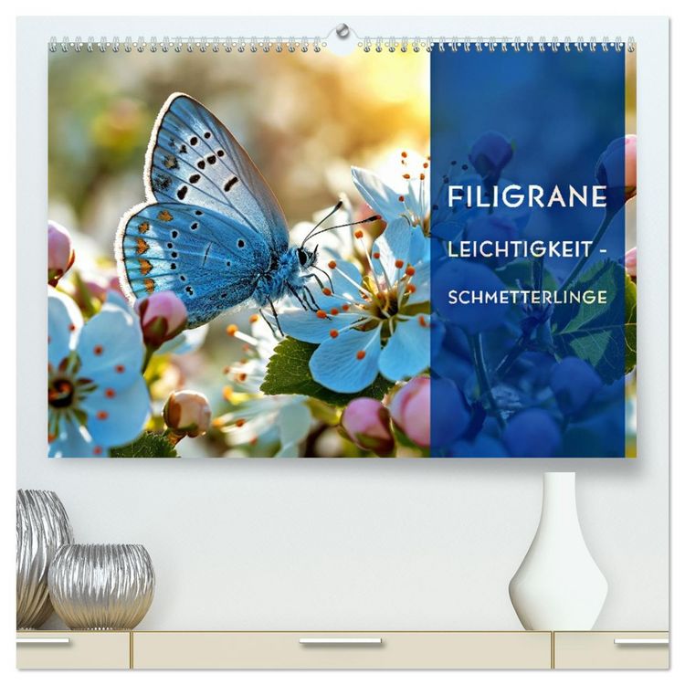 Produktbild: Filigrane Leichtigkeit - Schmetterlinge (hochwertiger Premium Wandkalender 2026 DIN A2 quer), Kunstdruck in Hochglanz