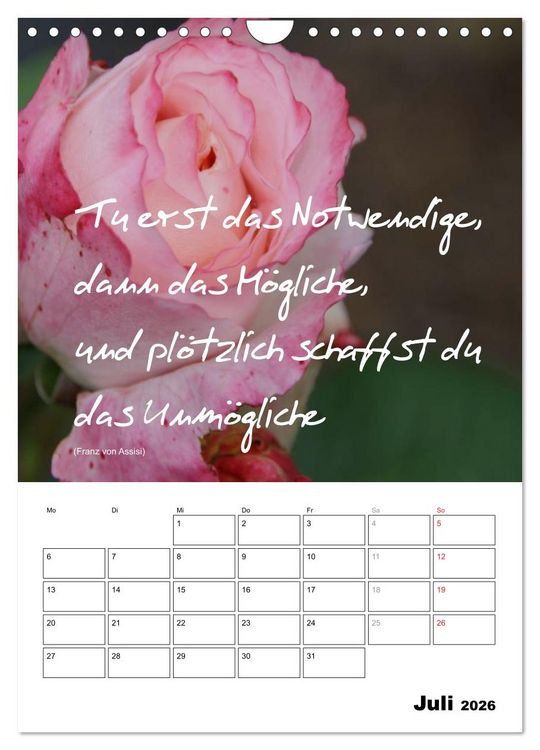 Produktbild: Spr&uuml;che und Weisheiten f&uuml;r&acute; s Jahr (Wandkalender 2026 DIN A4 hoch), CALVENDO Monatskalender