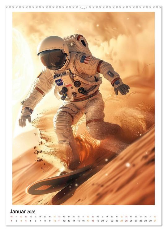 Produktbild: Astronauten - viel los im All (Wandkalender 2026 DIN A2 hoch), CALVENDO Monatskalender