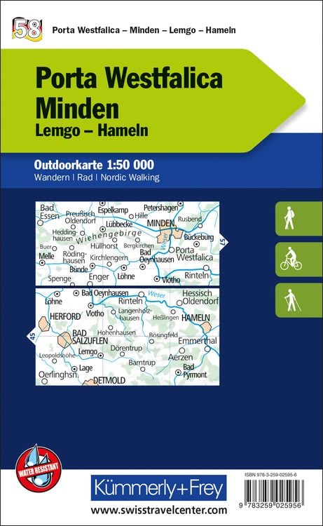Produktbild: Porta Westfalica - Minden Lemgo, Hameln Nr. 58 Outdoorkarte Deutschland 1:50 000