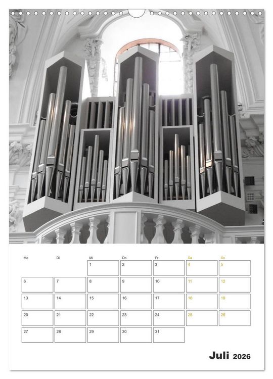 Produktbild: Orgeln zum Verlieben! (Wandkalender 2026 DIN A3 hoch), CALVENDO Monatskalender