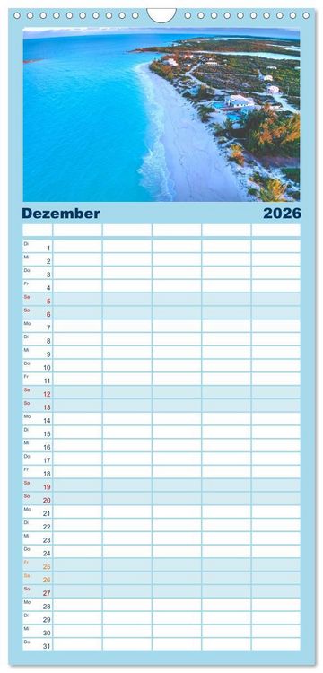 Produktbild: Familienplaner 2026 - Bahamas - Paradiesische Str&auml;nde. mit 5 Spalten (Wandkalender, 21 x 45 cm) CALVENDO