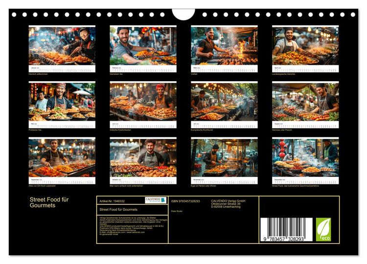 Produktbild: Street Food f&uuml;r Gourmets (Wandkalender 2026 DIN A4 quer), CALVENDO Monatskalender