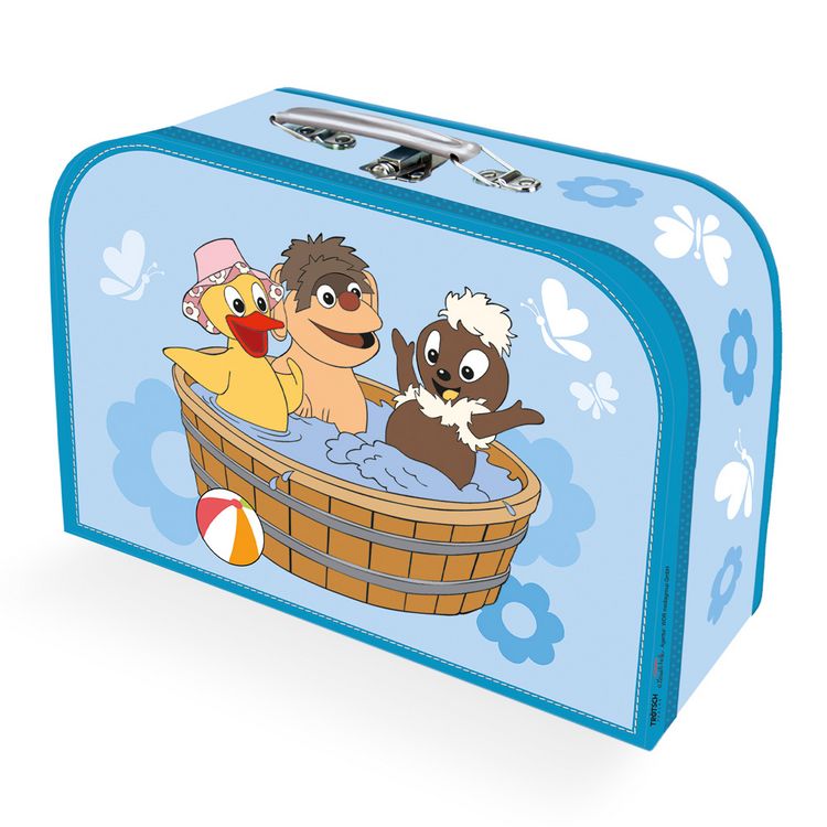 Produktbild: Tr&ouml;tsch Kinderkoffer Pittiplatsch Wanne gro&szlig;,Pappkoffer, Koffer aus Pappe, Geschenk Verpackung, Gutschein Verpackung,Spielkoffer, Metallgriff und Metallhenkel, Reisekoffer Kinder