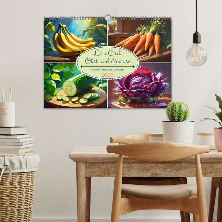 Produktbild: Low Carb Obst und Gem&uuml;se (Wandkalender 2026 DIN A3 quer), CALVENDO Monatskalender