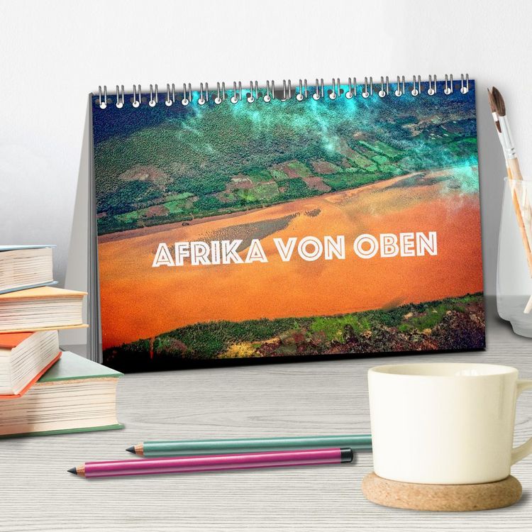 Produktbild: Afrika von oben (Tischkalender 2026 DIN A5 quer), CALVENDO Monatskalender