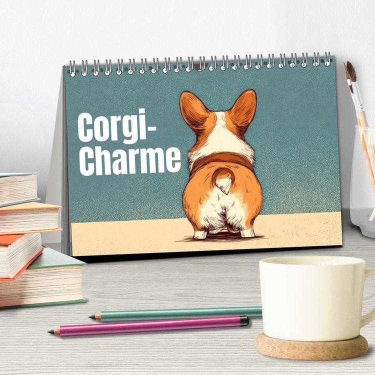 Produktbild: Corgi-Charme (Tischkalender 2027 DIN A5 quer), CALVENDO Monatskalender