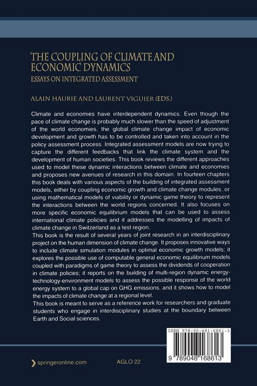 Produktbild: The Coupling of Climate and Economic Dynamics