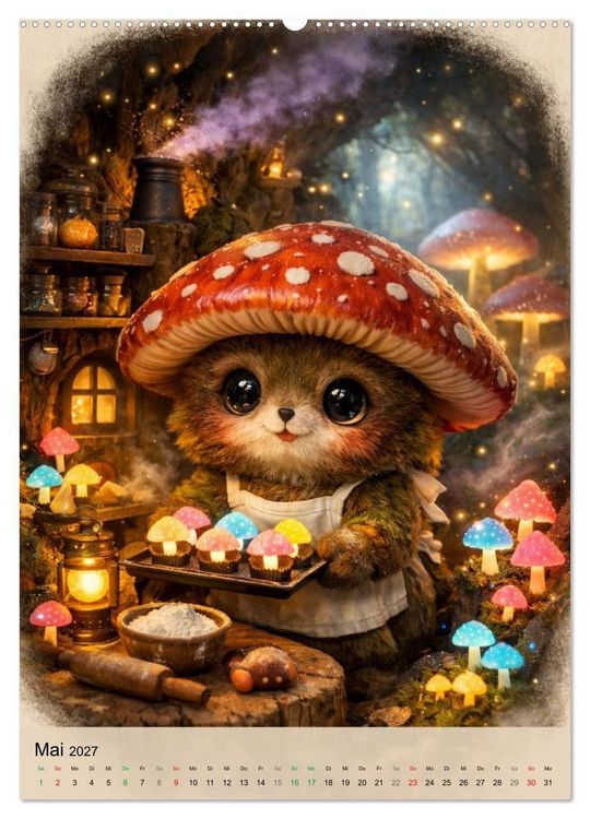 Produktbild: Flauschige Zauberlehrlinge (hochwertiger Premium Wandkalender 2027 DIN A2 hoch), Kunstdruck in Hochglanz