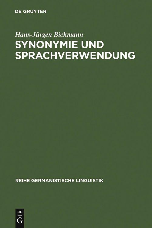 Produktbild: Synonymie und Sprachverwendung