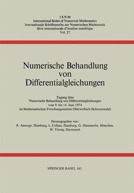 Produktbild: Numerische Behandlung von Differentialgleichungen