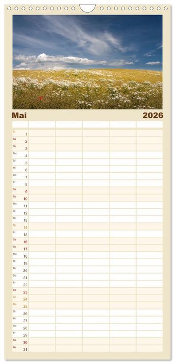 Produktbild: Familienplaner 2026 - Traumhaftes R&uuml;gen mit 5 Spalten (Wandkalender, 21 x 45 cm) CALVENDO