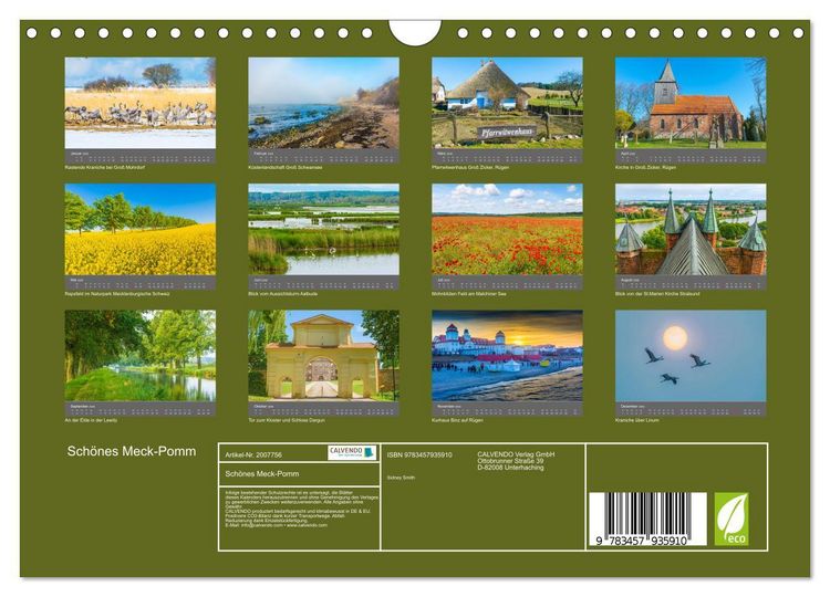 Produktbild: Sch&ouml;nes Meck-Pomm (Wandkalender 2026 DIN A4 quer), CALVENDO Monatskalender