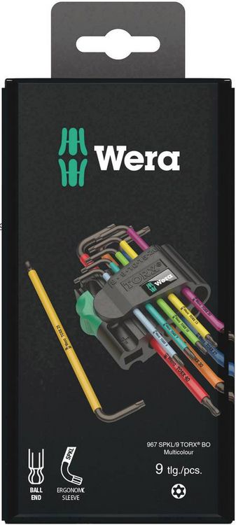 Produktbild: Wera 967/9 Winkelschraubendreher-Set T 8, T 9, T 10, T 15, T 20, T 25, T 27, T 30, T 40 9teilig