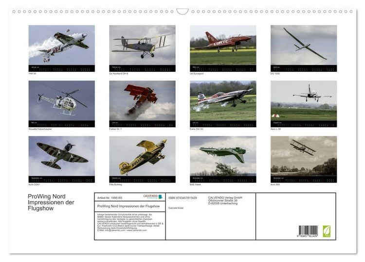 Produktbild: ProWing Nord Impressionen der Flugshow (Wandkalender 2026 DIN A2 quer), CALVENDO Monatskalender
