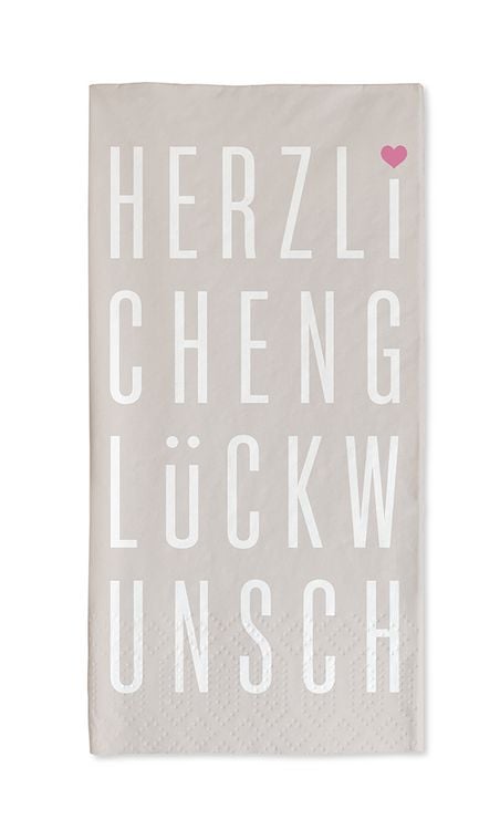 Produktbild: Servietten hochformatig Herzlichen Gl&uuml;ckwunsch