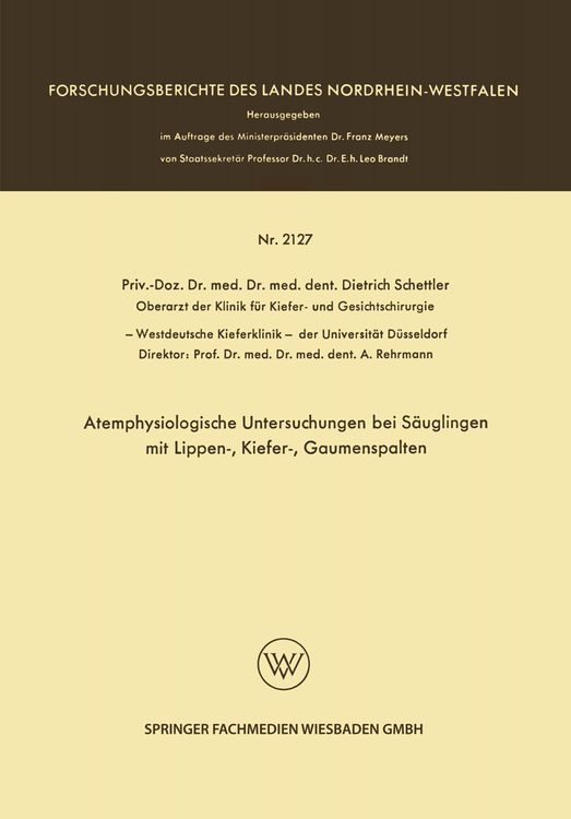 Produktbild: Atemphysiologische Untersuchungen bei S&auml;uglingen mit Lippen-, Kiefer-, Gaumenspalten