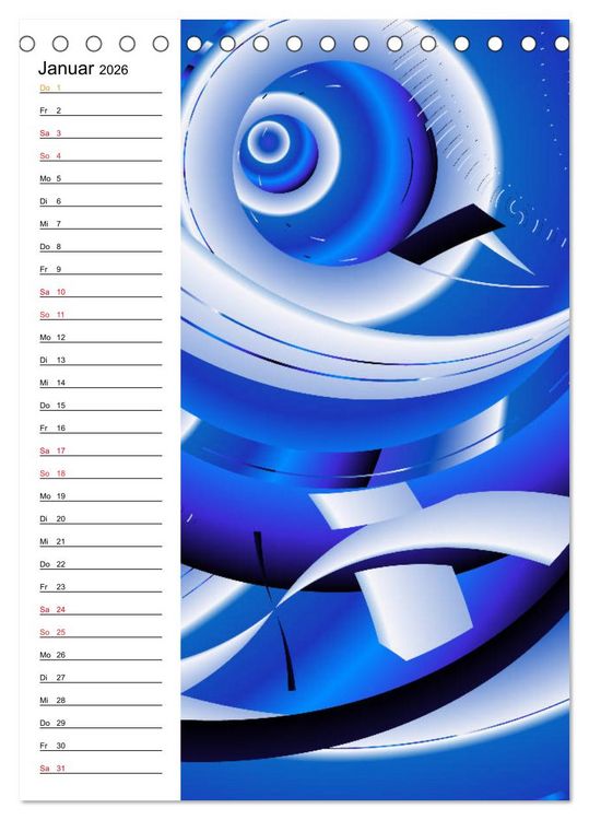 Produktbild: Geometrische Raumeindr&uuml;cke Planer (Tischkalender 2026 DIN A5 hoch), CALVENDO Monatskalender