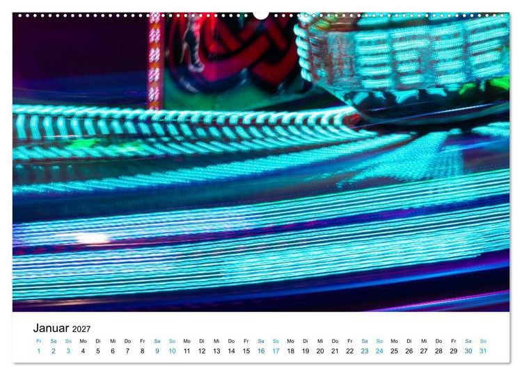 Produktbild: Lichter des Jahrmarkts in Langzeitbelichtung (hochwertiger Premium Wandkalender 2027 DIN A2 quer), Kunstdruck in Hochglanz