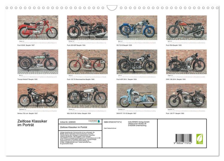 Produktbild: Zeitlose Klassiker im Portr&auml;t (Wandkalender 2027 DIN A3 quer), CALVENDO Monatskalender