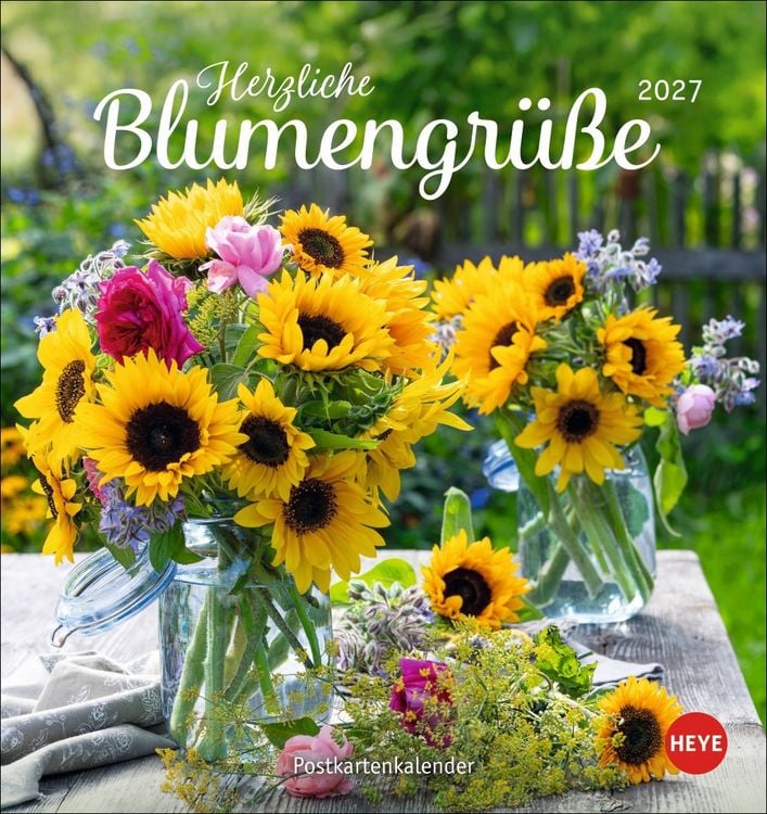 Produktbild: Herzliche Blumengr&uuml;&szlig;e Postkartenkalender 2027