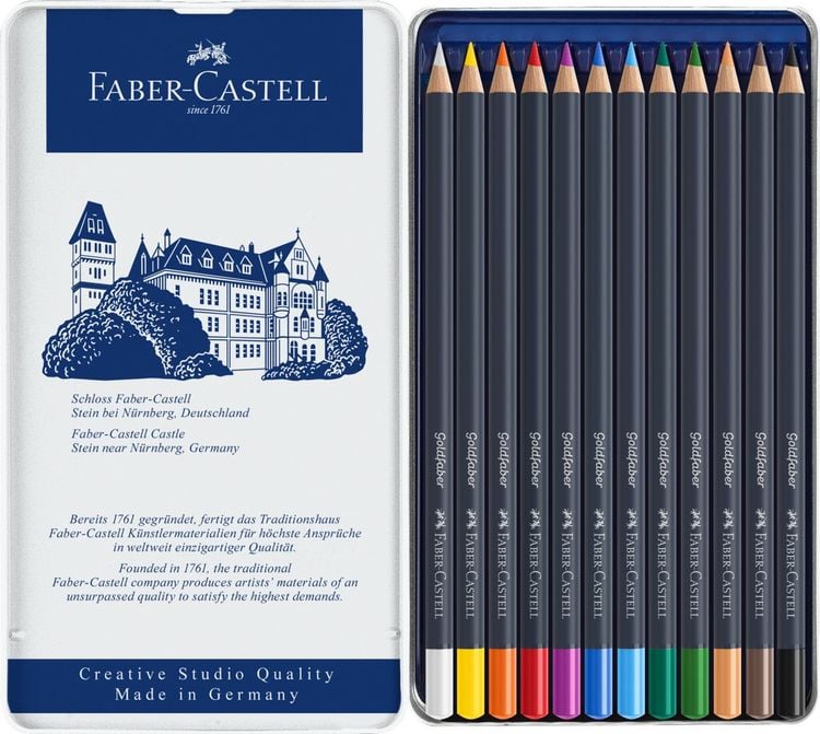 Produktbild: Faber-Castell Farbstifte Goldfaber, 12er Set Metalletui