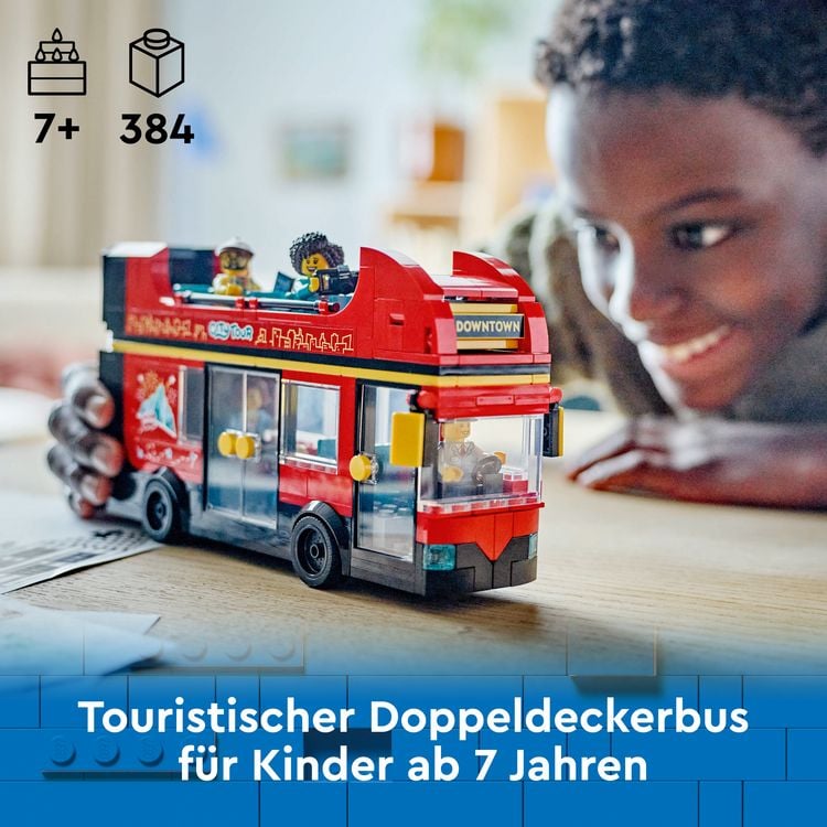 Produktbild: LEGO City Doppeldeckerbus, Fahrzeug-Spielzeug f&uuml;r Kinder 60407