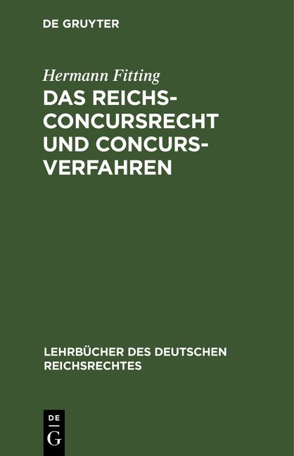 Produktbild: Das Reichs-Concursrecht und Concursverfahren