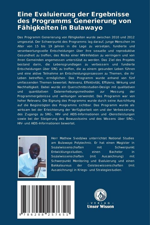 Produktbild: Eine Evaluierung der Ergebnisse des Programms Generierung von F&auml;higkeiten in Bulawayo