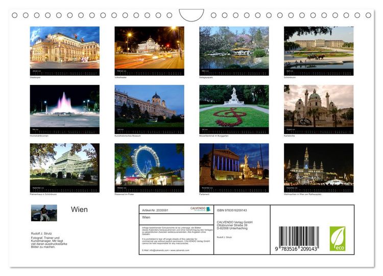 Produktbild: Wien (Wandkalender 2026 DIN A4 quer), CALVENDO Monatskalender