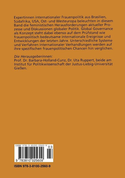 Produktbild: Frauenpolitische Chancen globaler Politik