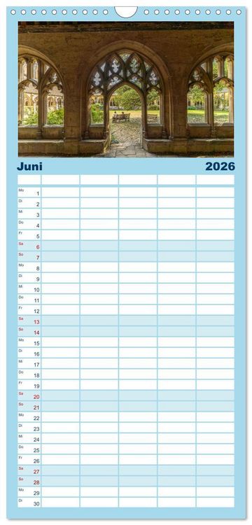 Produktbild: Familienplaner 2026 - Gro&szlig;britannien - England mit 5 Spalten (Wandkalender, 21 x 45 cm) CALVENDO