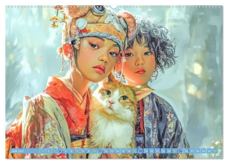 Produktbild: Japanische Figuren - Im Anime-Stil (Wandkalender 2027 DIN A2 quer), CALVENDO Monatskalender