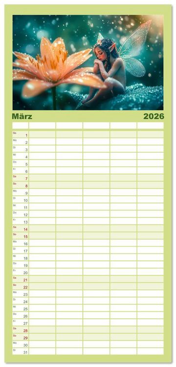 Produktbild: Familienplaner 2026 - Niedliche Naturwesen mit 5 Spalten (Wandkalender, 21 x 45 cm) CALVENDO